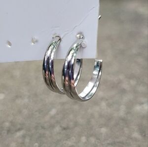 2 for $14! Silver Hoop Earrings NWOT